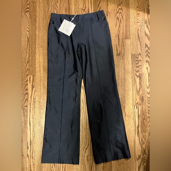 St. John Silk Pleated Wide Leg Trouser - Picture 2 of 4